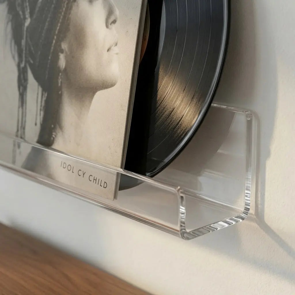 Présentoir mural pour 4 pochettes de vinyles