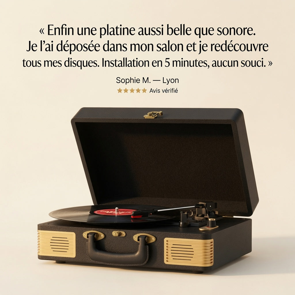 PLATINE VINYLE - GOLD VALISE Vinyle Audio
