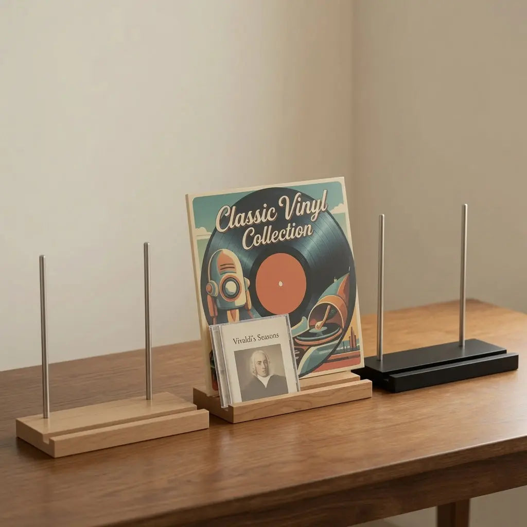 Support à disques vinyles en bois, rangement et présentation