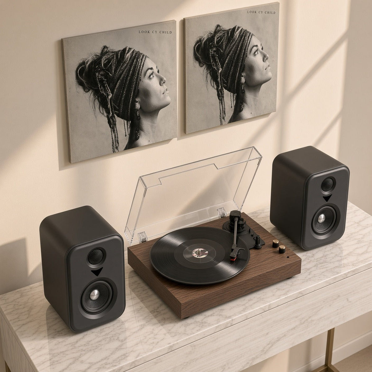 Pack Découverte - Platine Chêne + Enceintes + Câblage