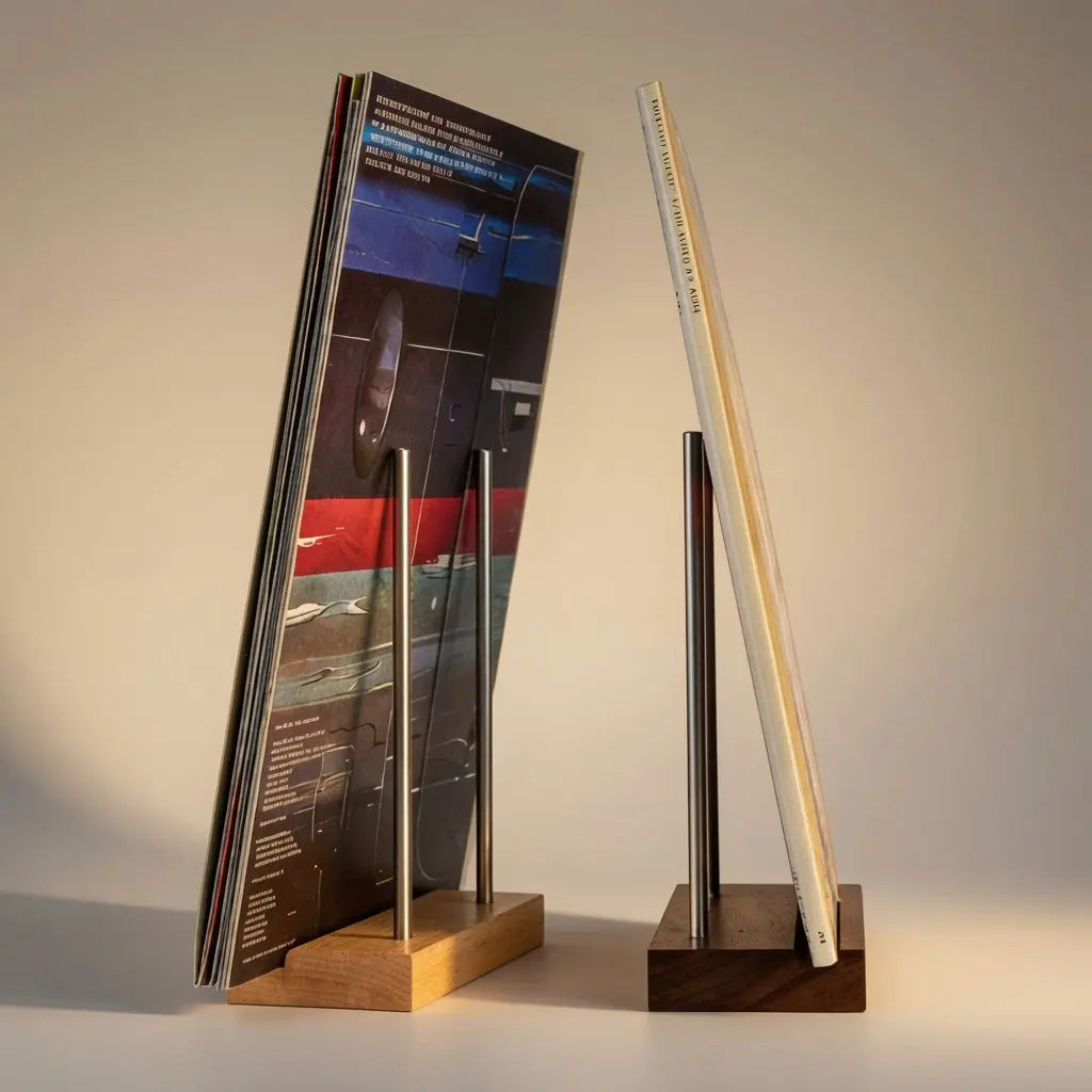 Présentoir à vinyle en bois, rangement déco