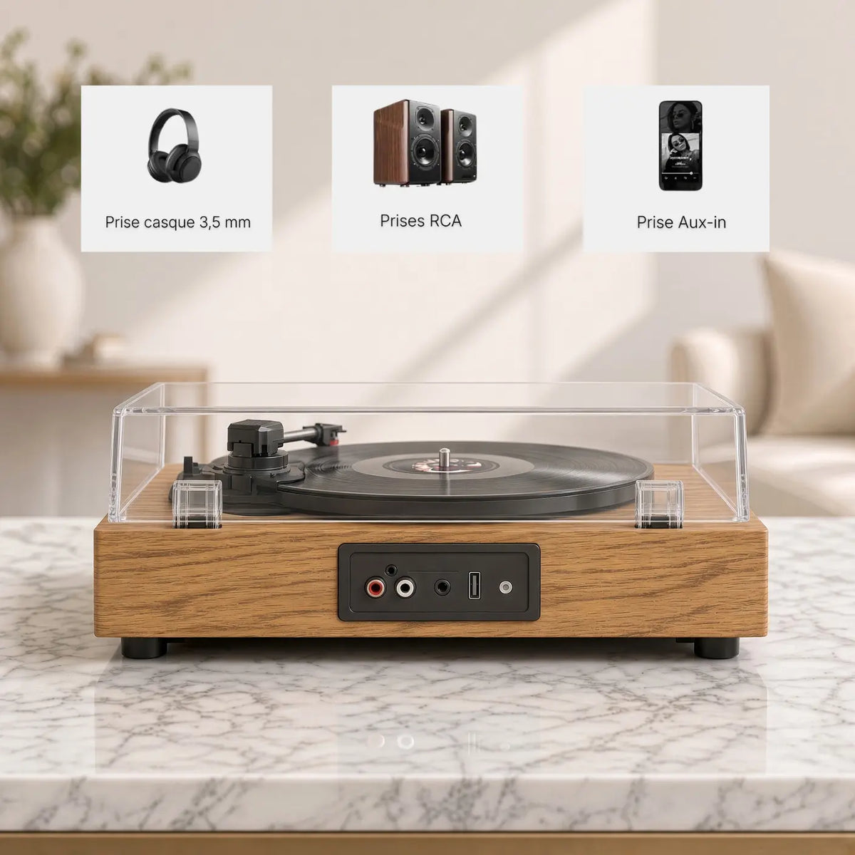 Platine Vinyle Chêne Vinyle Audio