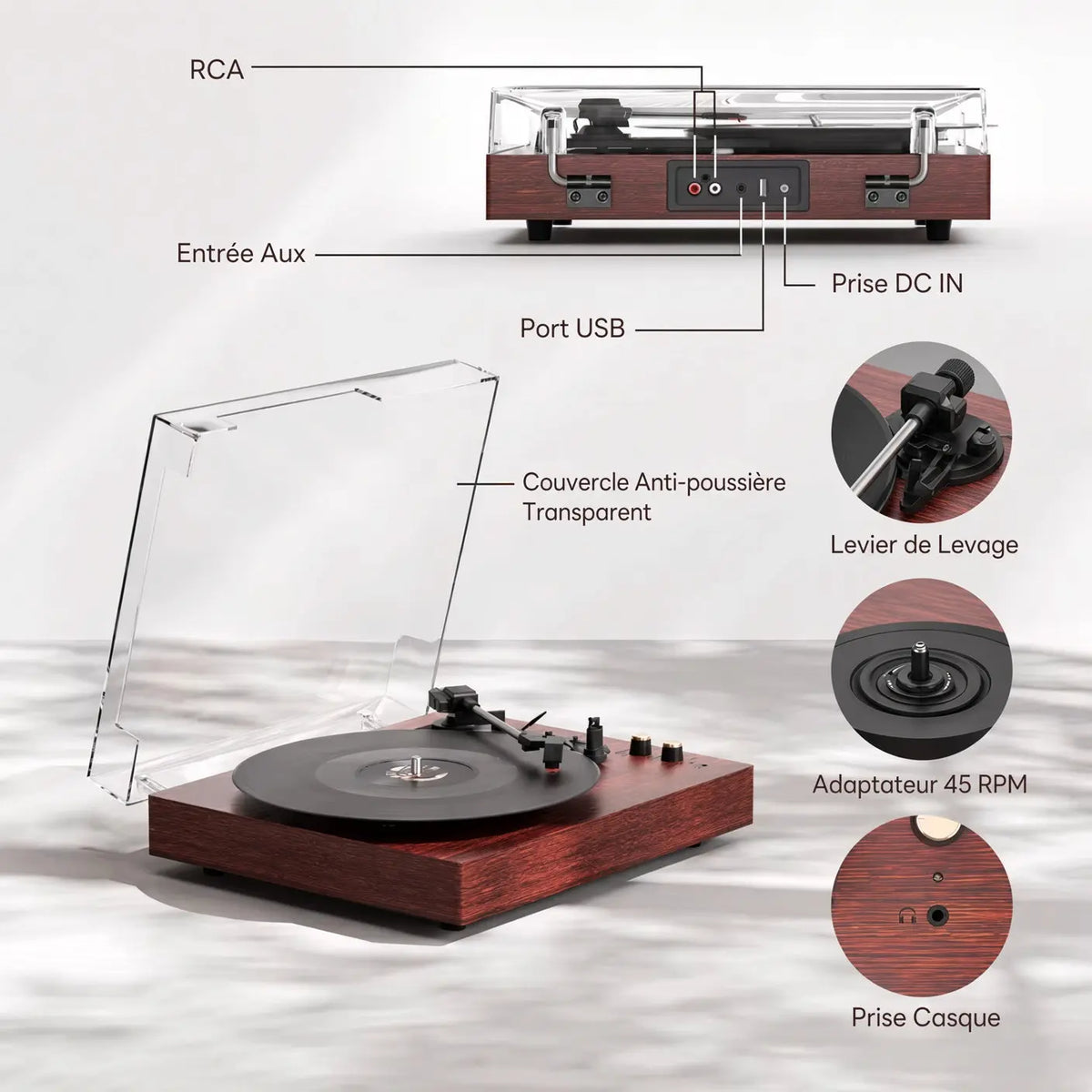 Platine Vinyle Chêne Vinyle Audio
