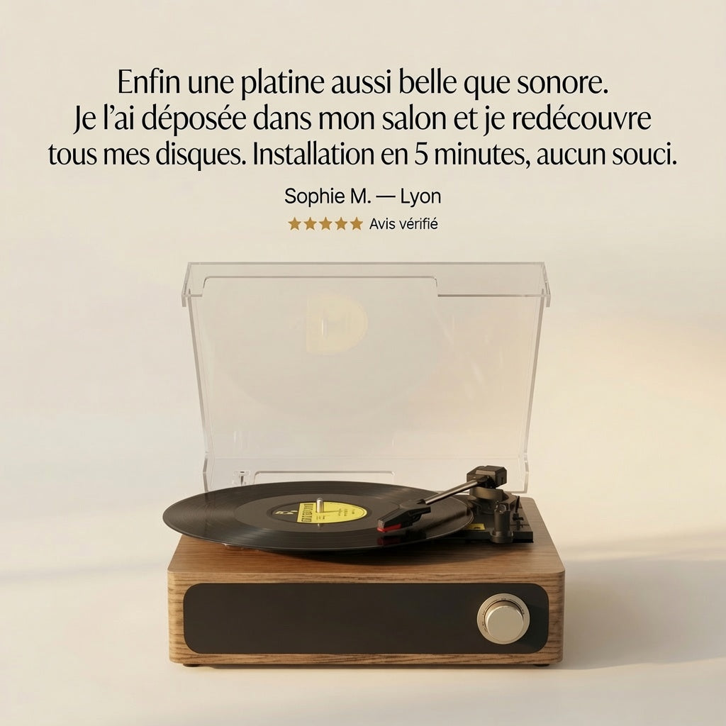 PLATINE VINYLE - VINTAGE BOIS